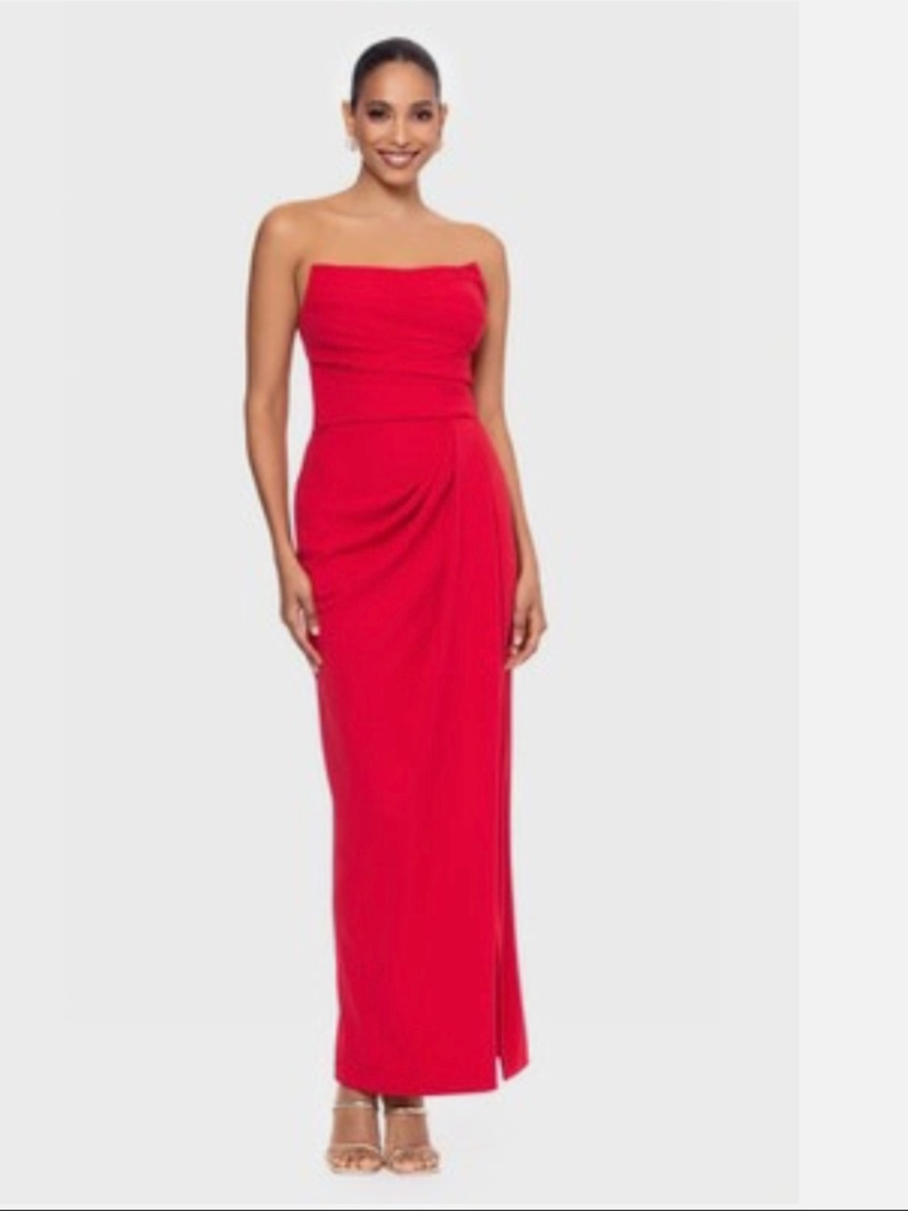 NEW NWT BETSY & ADAM RED SCUBA GOWN SIZE 2